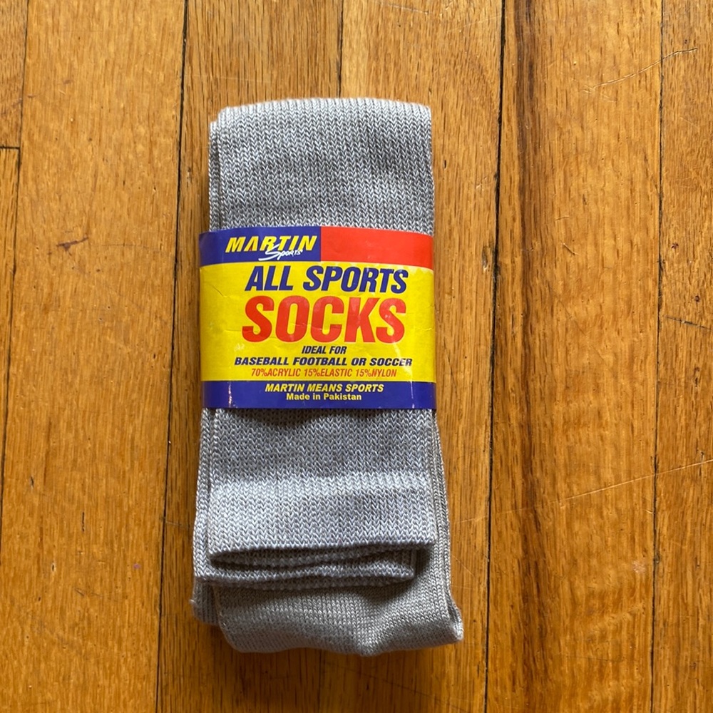 Grey Baseball/ Soccer Socks Size 7-8 1/2